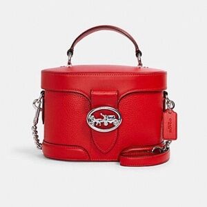 LIKE NEW COACH RED GEORGIE GEM CROSSBODY WITH SILVER HARDWARE